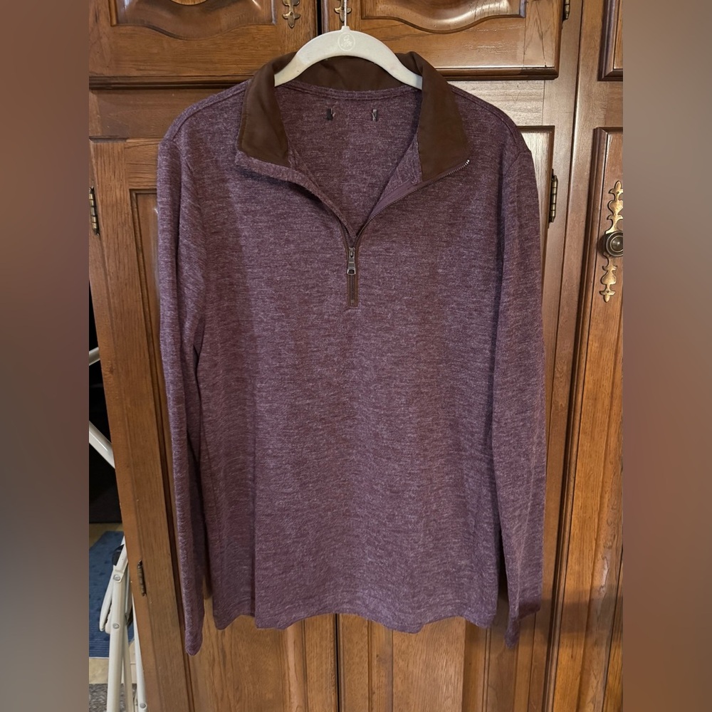 Banana Republic Men's Maroon Quarter-Zip Sweater, size M